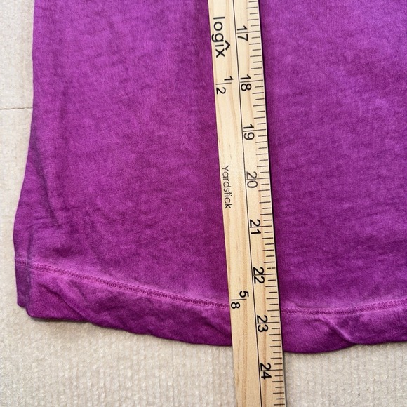 Lauren Ralph Lauren Henley Blouse Denim Look Crochet Womens Large Purple Cotton - Picture 7 of 8